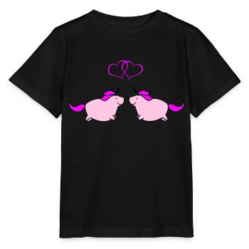 fat unicorns love - Stanley/Stella MINI CREATOR Kids’ T-Shirt - black - Front - Mikhail (115cm)