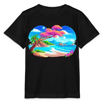 Plage merveilleuse - T-shirt bio MINI CREATOR Stanley/Stella Enfant - noir - Devant - Mikhail (115cm)