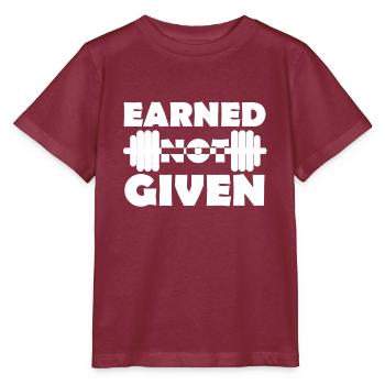Earned Not Given - Stanley/Stella Kinder T-Shirt MINI CREATOR  - Burgunderrot - Vorne - Kain (125cm)