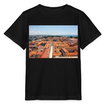 paysage urbain vieille ville Zadar dans l’état de Zadar - T-shirt bio MINI CREATOR Stanley/Stella Enfant - noir - Devant - Mikhail (115cm)