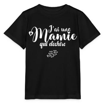 J ai une Mamie qui déchire - T-shirt bio MINI CREATOR Stanley/Stella Enfant - noir - Devant - Mikhail (115cm)