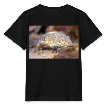 Iguane noir aussi noir Cténosaurus aussi noir épineux - T-shirt bio MINI CREATOR Stanley/Stella Enfant - noir - Devant - Mikhail (115cm)