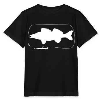 Pike-perch with softbait - Stanley/Stella MINI CREATOR Kids’ T-Shirt - black - Front - Mikhail (115cm)