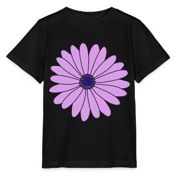 Blume lila Margerite - Stanley/Stella Kinder T-Shirt MINI CREATOR  - Schwarz - Vorne - Mikhail (115cm)