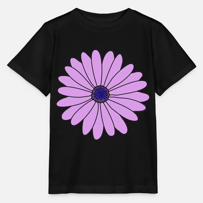 Fleur Violet Marguerite - T-shirt bio MINI CREATOR Stanley/Stella Enfant - noir