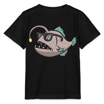 Poisson-grenouille Pêcheur en haute mer Pêcheur à la ligne - T-shirt bio MINI CREATOR Stanley/Stella Enfant - noir - Devant - Mikhail (115cm)