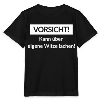Spruch Vorsicht! - Stanley/Stella Kinder T-Shirt MINI CREATOR  - Schwarz - Vorne - Mikhail (115cm)