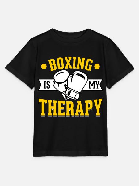 Boxen ist meine Therapie - Stanley/Stella Kinder T-Shirt MINI CREATOR - Schwarz