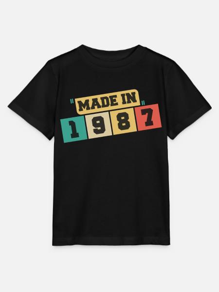 1987 Birthday 1987 Born in 1987 Birthday - Stanley/Stella MINI CREATOR Kids’ T-Shirt - black