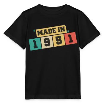 1951 anniversaire 1951 né en 1951 anniversaire - T-shirt bio MINI CREATOR Stanley/Stella Enfant - noir - Devant - Mikhail (115cm)