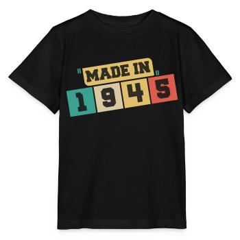 1945 anniversaire 1945 né en 1945 anniversaire - T-shirt bio MINI CREATOR Stanley/Stella Enfant - noir - Devant - Mikhail (115cm)