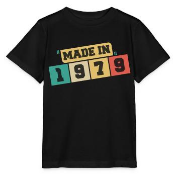 1979 Geburtstag 1979 Jahrgang 1979 Geburtstag - Stanley/Stella Kinder T-Shirt MINI CREATOR  - Schwarz - Vorne - Mikhail (115cm)