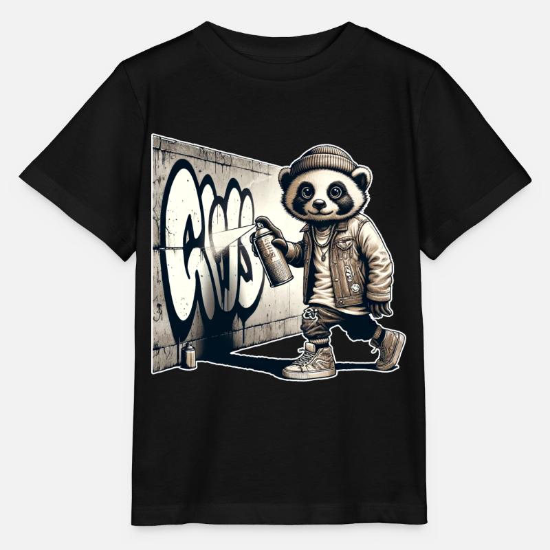 Panda Graffiti - Stanley/Stella MINI CREATOR Kids’ T-Shirt - black