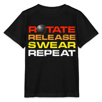 rotation, relâchement, jurer, répéter Conception pour un lancer de poids - T-shirt bio MINI CREATOR Stanley/Stella Enfant - noir - Devant - Mikhail (115cm)