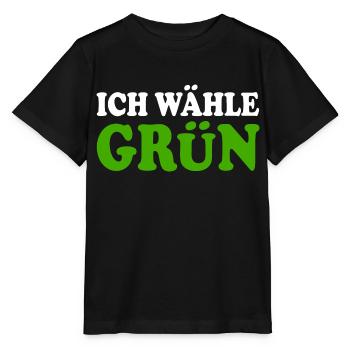ich wähle grün - Stanley/Stella Kinder T-Shirt MINI CREATOR  - Schwarz - Vorne - Mikhail (115cm)
