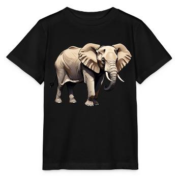 Éléphant - Design Animalier - T-shirt bio MINI CREATOR Stanley/Stella Enfant - noir - Devant - Mikhail (115cm)