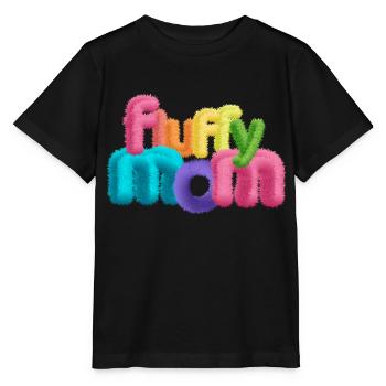 Fluffy Mom – Fluffy 3D Typography - Stanley/Stella MINI CREATOR Kids’ T-Shirt - black - Front - Mikhail (115cm)