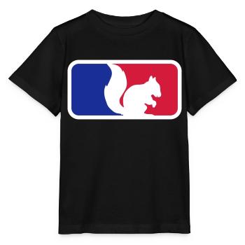 sport rot blau logo schwarz eichhoernchen nagetier - Stanley/Stella Kinder T-Shirt MINI CREATOR  - Schwarz - Vorne - Mikhail (115cm)