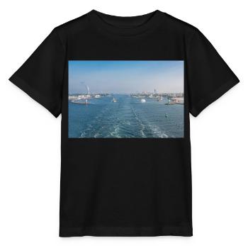 Port entrance Rostock Warnemünde - Stanley/Stella MINI CREATOR Kids’ T-Shirt - black - Front - Mikhail (115cm)