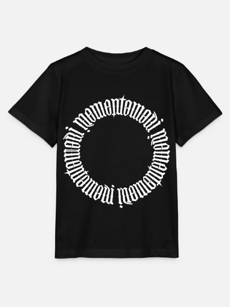Ambigram "Memento mori" (blanc) - T-shirt bio MINI CREATOR Stanley/Stella Enfant - noir