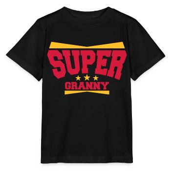 Super Granny Grandma Logo - Stanley/Stella Kinder T-Shirt MINI CREATOR  - Schwarz - Vorne - Mikhail (115cm)