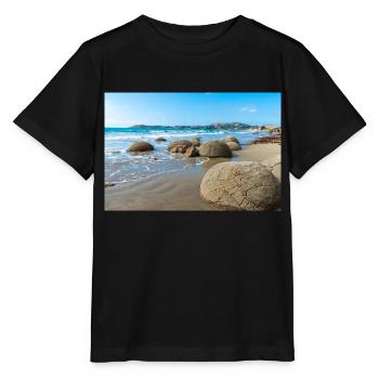 spherical Rocks Moeraki Boulders New Zealand Otago - Stanley/Stella Kinder T-Shirt MINI CREATOR  - Schwarz - Vorne - Mikhail (115cm)