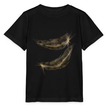 Federn brauner Farbton - Stanley/Stella Kinder T-Shirt MINI CREATOR  - Schwarz - Vorne - Mikhail (115cm)