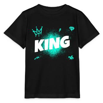 King roi écriture Proverbe - T-shirt bio MINI CREATOR Stanley/Stella Enfant - noir - Devant - Mikhail (115cm)