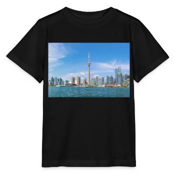Vue panoramique sur les toits de Toronto Ontario Canada - T-shirt bio MINI CREATOR Stanley/Stella Enfant - noir - Devant - Mikhail (115cm)