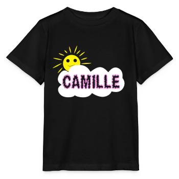 prenom fille cloud CAMILLE - T-shirt bio MINI CREATOR Stanley/Stella Enfant - noir - Devant - Mikhail (115cm)