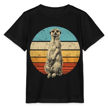 Meerkat retro vintage - Stanley/Stella MINI CREATOR Kids’ T-Shirt - black - Front - Mikhail (115cm)