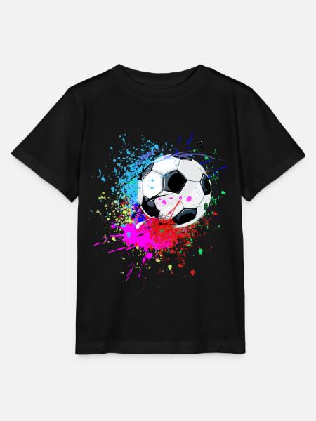 Bunter Fußball Splash Design - Stanley/Stella Kinder T-Shirt MINI CREATOR  - Schwarz