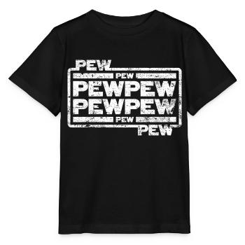 Pew Pew Pew - Stanley/Stella Kinder T-Shirt MINI CREATOR  - Schwarz - Vorne - Mikhail (115cm)