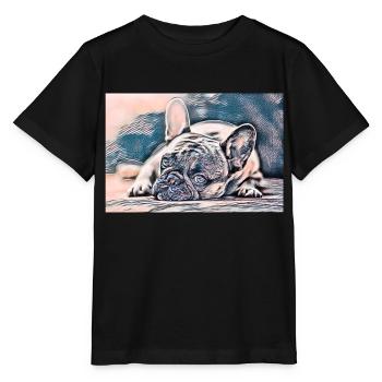 French Bulldog Frenchie Dog Gift - Stanley/Stella MINI CREATOR Kids’ T-Shirt - black - Front - Mikhail (115cm)