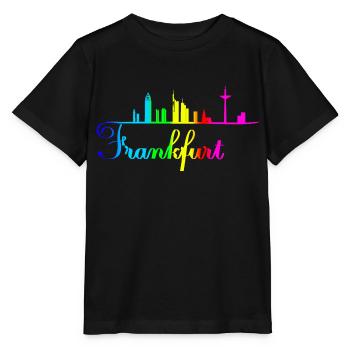 Frankfurt Skyline rainbow color Germany - T-shirt bio MINI CREATOR Stanley/Stella Enfant - noir - Devant - Mikhail (115cm)