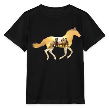 Cheval au crépuscule - T-shirt bio MINI CREATOR Stanley/Stella Enfant - noir - Devant - Mikhail (115cm)