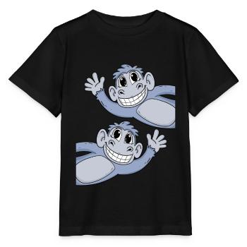 Monkey Monkeys - Stanley/Stella MINI CREATOR Kids’ T-Shirt - black - Front - Mikhail (115cm)