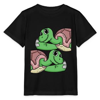 Turtle Turtles - Stanley/Stella MINI CREATOR Kids’ T-Shirt - black - Front - Mikhail (115cm)