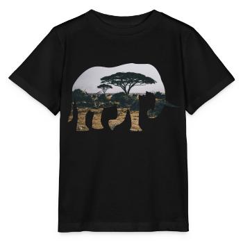 Elefant Savanne Silhouette - Stanley/Stella Kinder T-Shirt MINI CREATOR  - Schwarz - Vorne - Mikhail (115cm)