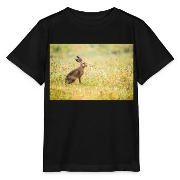 Photo Lièvre et lapin animalier - T-shirt bio MINI CREATOR Stanley/Stella Enfant - noir - Devant - Mikhail (115cm)