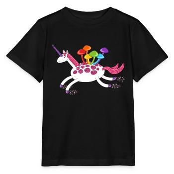 Einhorn mit Pilzen auf dem Rücken Shroomicorn - Stanley/Stella Kinder T-Shirt MINI CREATOR  - Schwarz - Vorne - Mikhail (115cm)