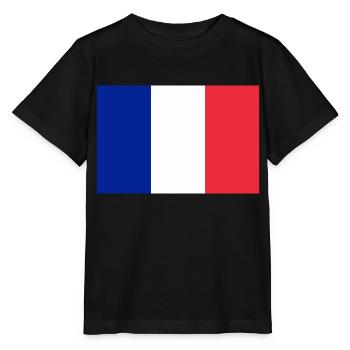 Drapeau français / French flag - T-shirt bio MINI CREATOR Stanley/Stella Enfant - noir - Devant - Mikhail (115cm)