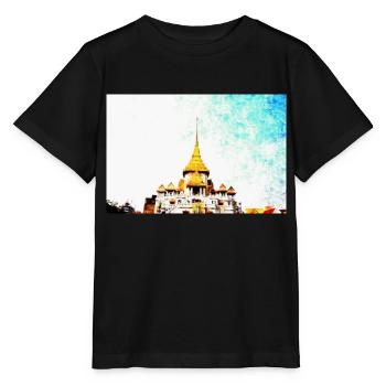 Tempel in Thailand - Stanley/Stella Kinder T-Shirt MINI CREATOR  - Schwarz - Vorne - Mikhail (115cm)