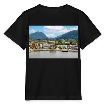 Nordfjordeid Vue panoramique depuis le port de Norvège - T-shirt bio MINI CREATOR Stanley/Stella Enfant - noir - Devant - Mikhail (115cm)