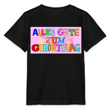 Alles Gute zum Geburtstag Schrift - Stanley/Stella Kinder T-Shirt MINI CREATOR  - Schwarz - Vorne - Mikhail (115cm)