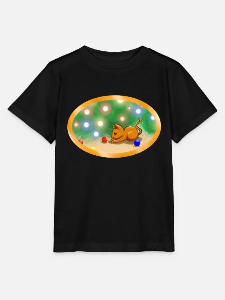 Christmas Cat - Stanley/Stella T-shirt MINI CREATOR til børn - sort