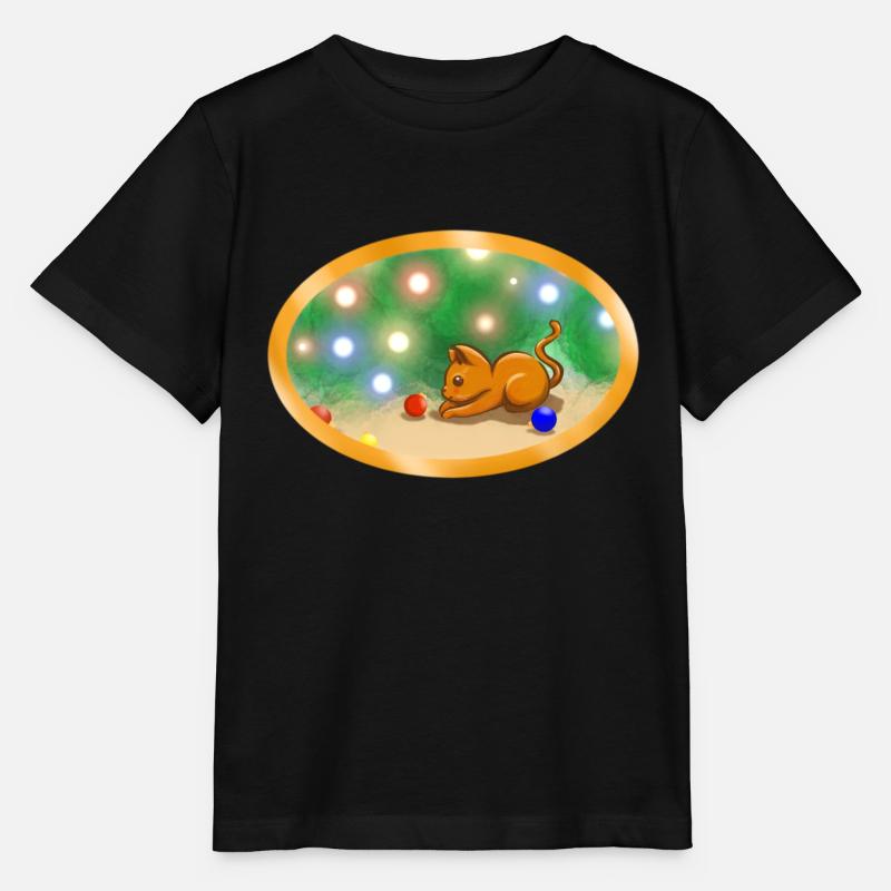 Chat de Noël - T-shirt bio MINI CREATOR Stanley/Stella Enfant - noir