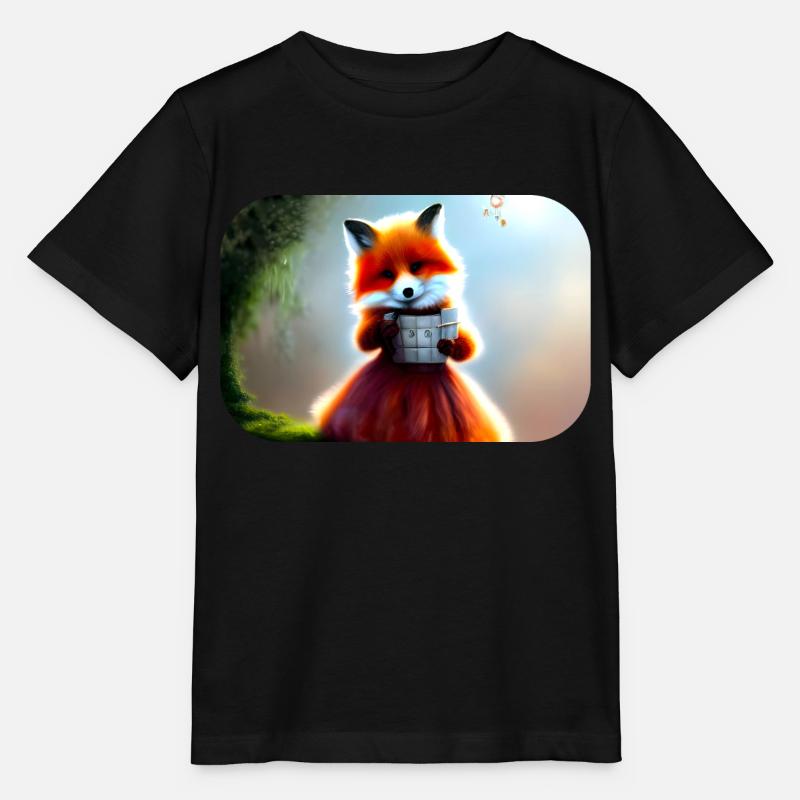 Renard en robe renarde - T-shirt bio MINI CREATOR Stanley/Stella Enfant - noir