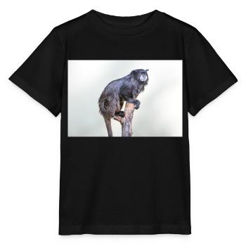Tamarin à manteau noir Schwarzrückentamarin - T-shirt bio MINI CREATOR Stanley/Stella Enfant - noir - Devant - Mikhail (115cm)