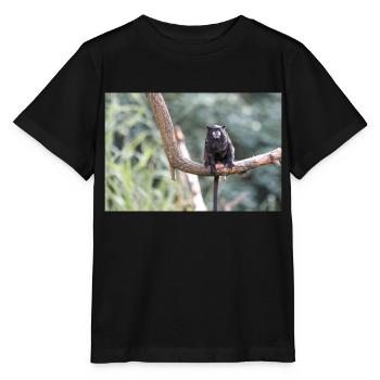 Tamarin à manteau noir Schwarzrückentamarin - T-shirt bio MINI CREATOR Stanley/Stella Enfant - noir - Devant - Mikhail (115cm)